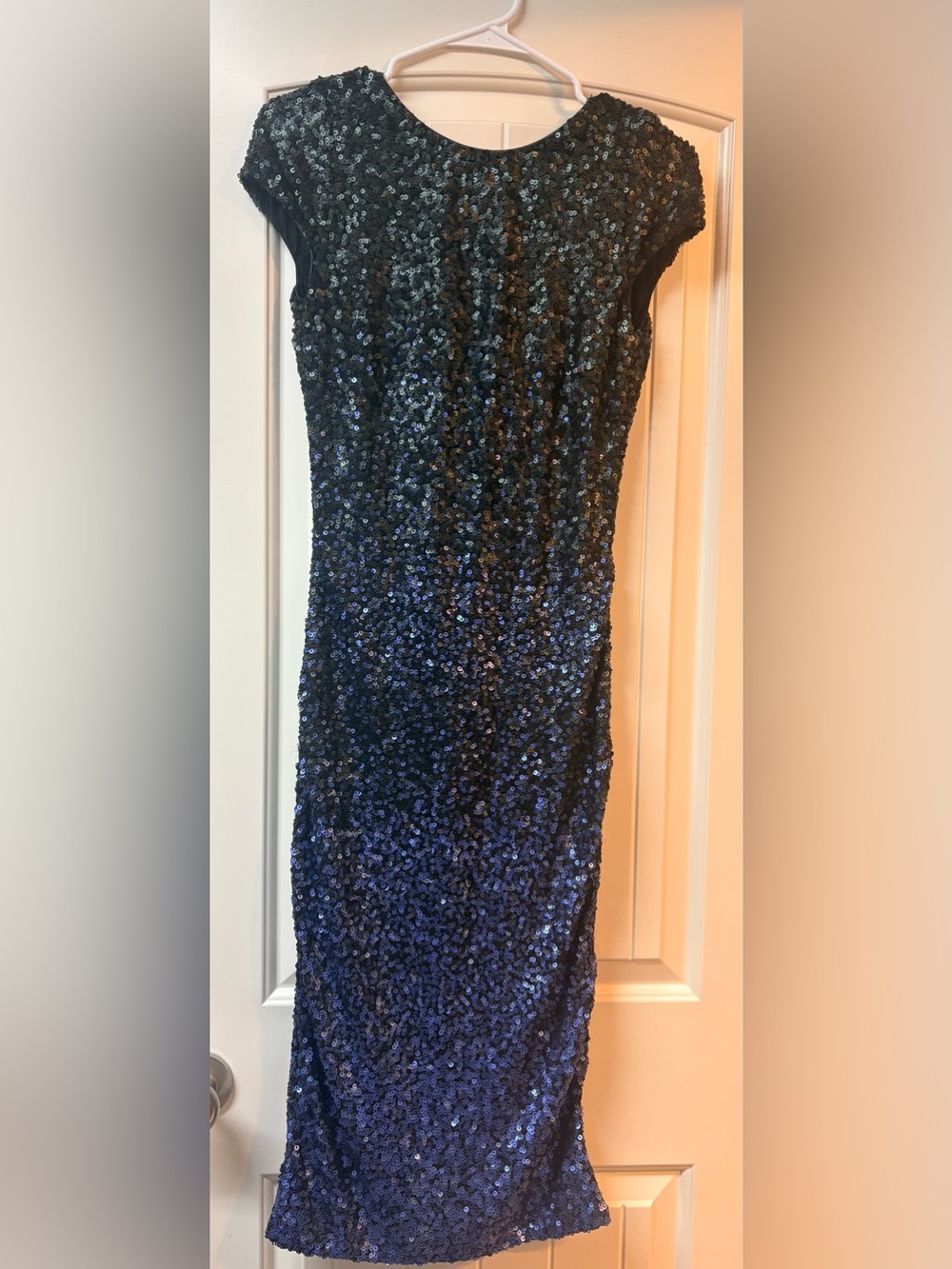 Dress the Population Navy and Black Sequin Midi dress
